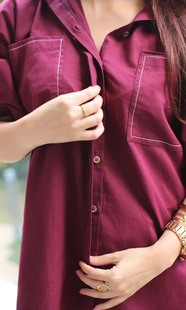 Women Cotton Thread Style Two-piece Suit