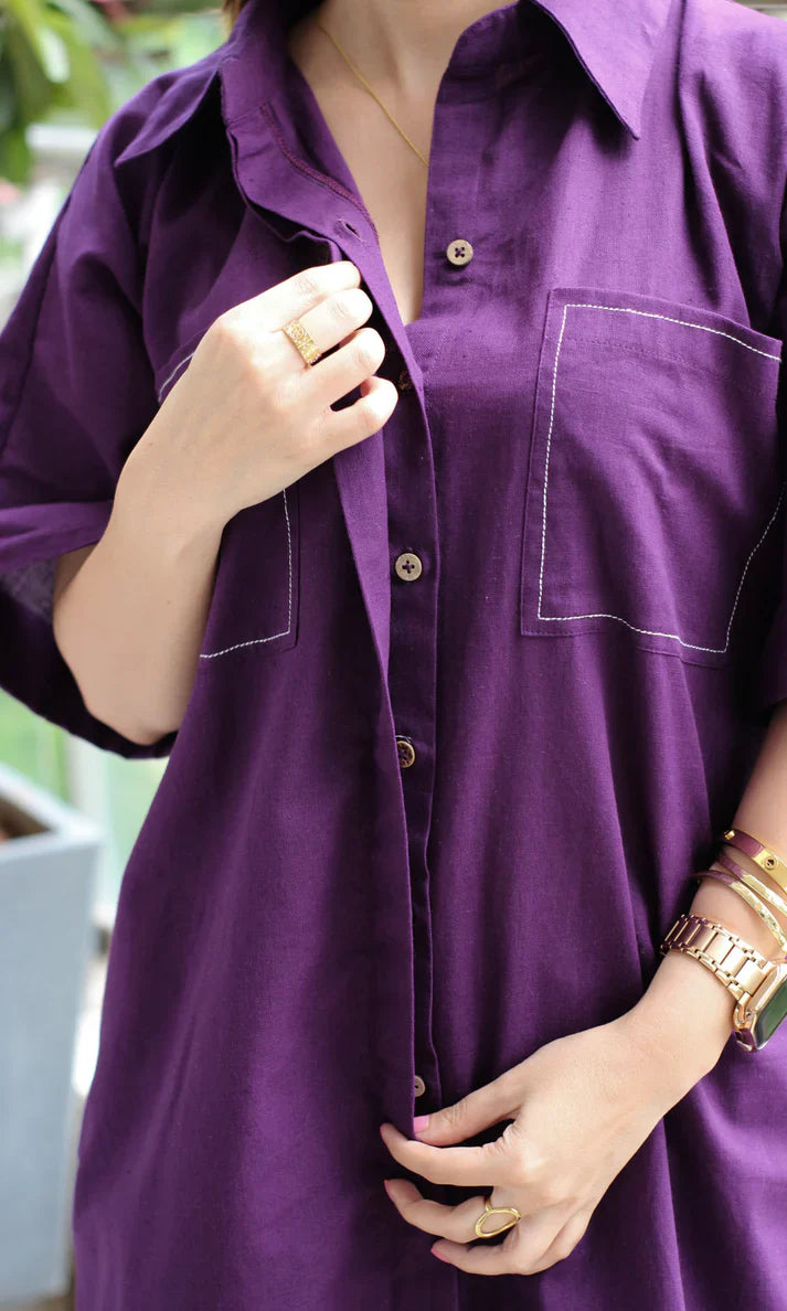 Women Cotton Thread Style Two-piece Suit