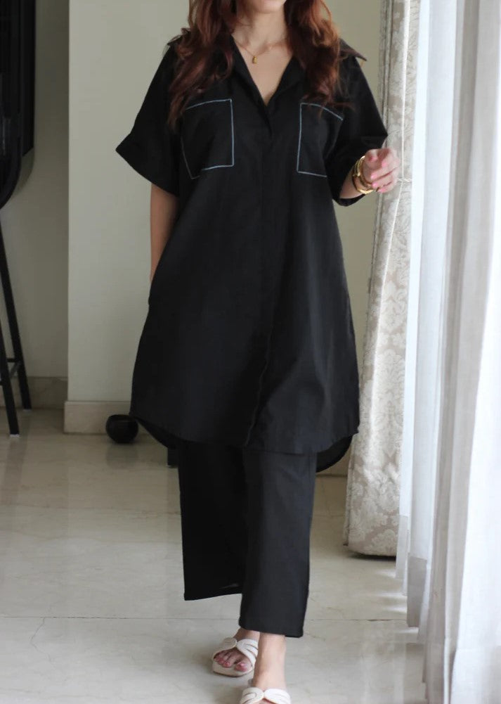 Women Cotton Thread Style Two-piece Suit