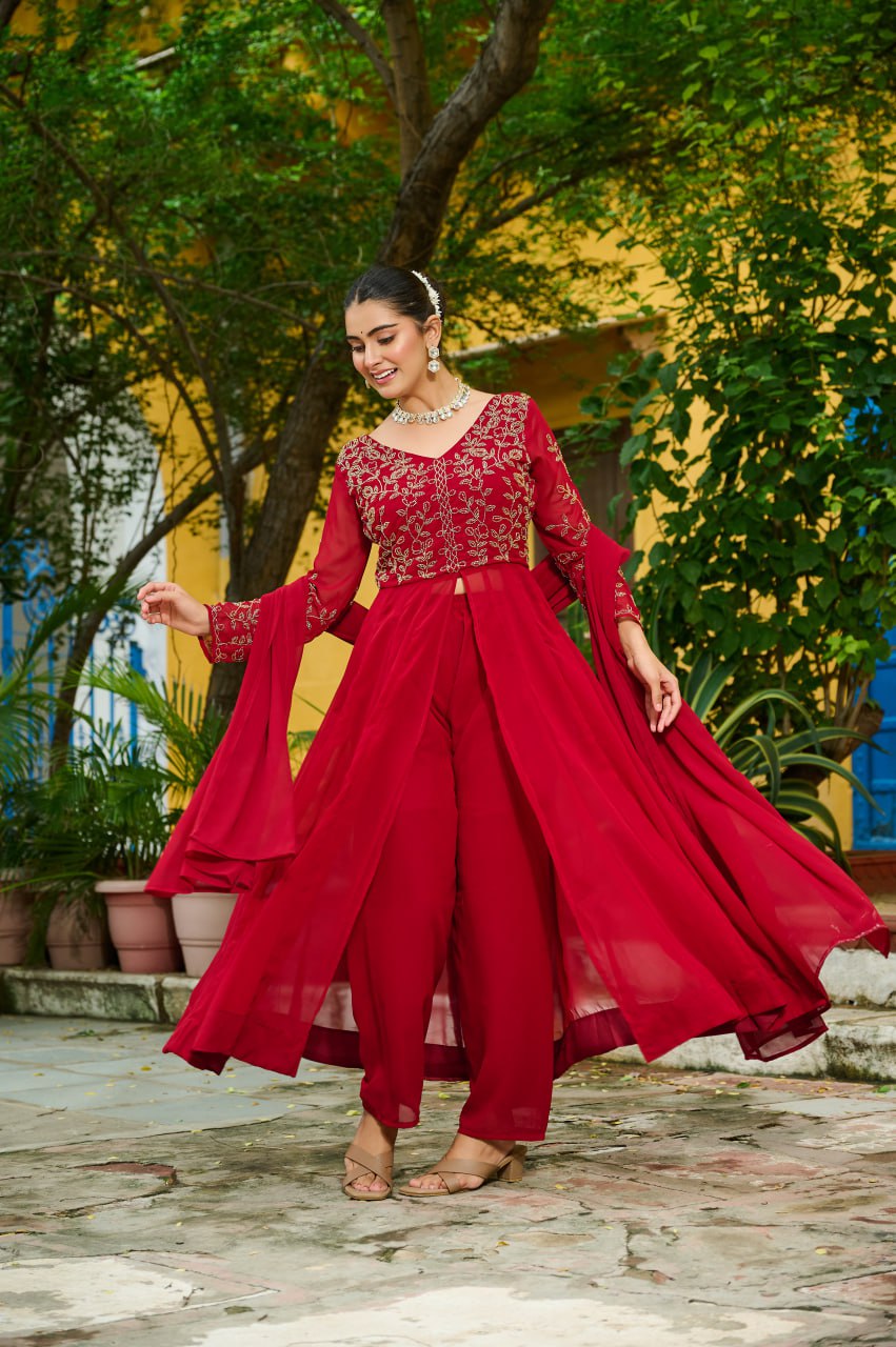 PREMIUM READYMADE  KURTI WITH PANT & DUPATTA SET