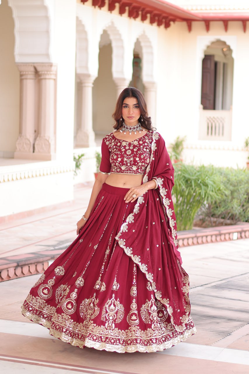 Premium Designer Vichitra Silk Lehenga Set – Elegance Tailored for Every Celebration
