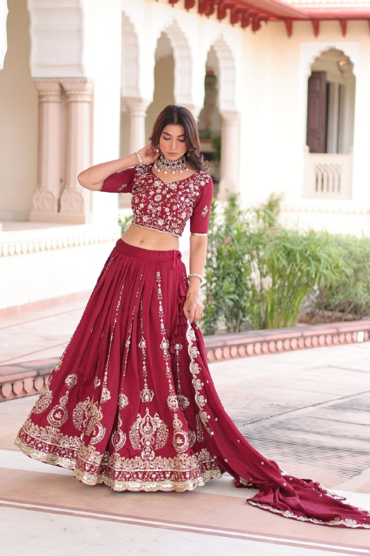 Premium Designer Vichitra Silk Lehenga Set – Elegance Tailored for Every Celebration