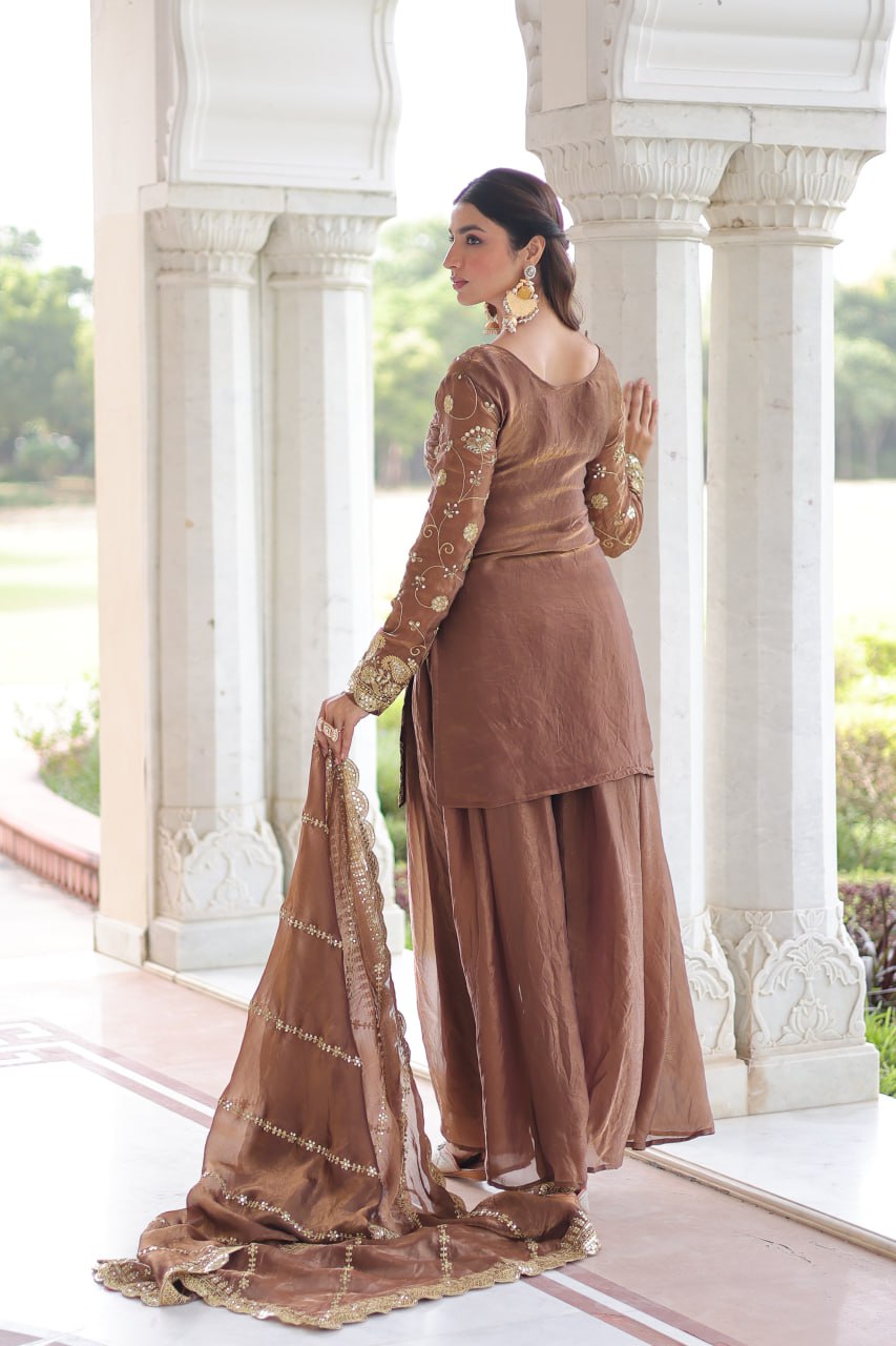 DESIGNER READYMADE TOP-SHARARA-DUPATTA COLLECTIONS
