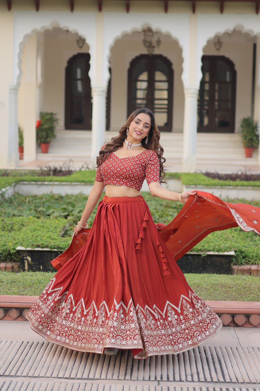 Premium Designer NC Vichitra Silk Lehenga Choli Set