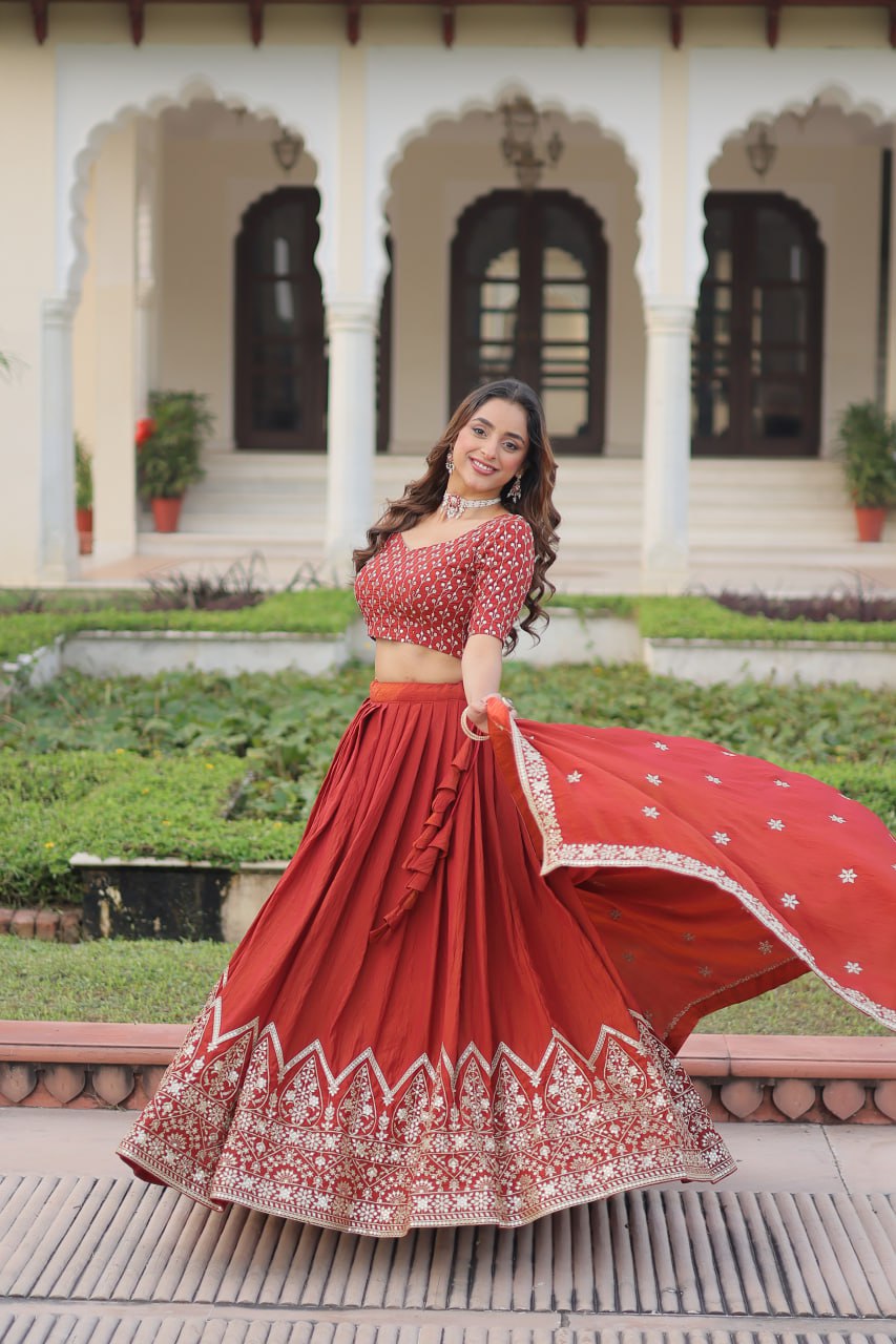 Premium Designer NC Vichitra Silk Lehenga Choli Set