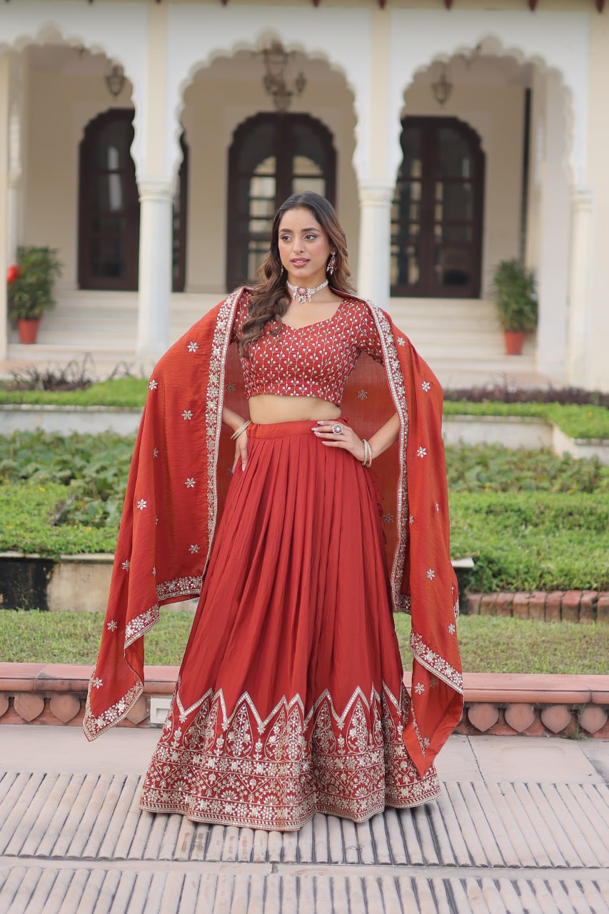 Premium Designer NC Vichitra Silk Lehenga Choli Set