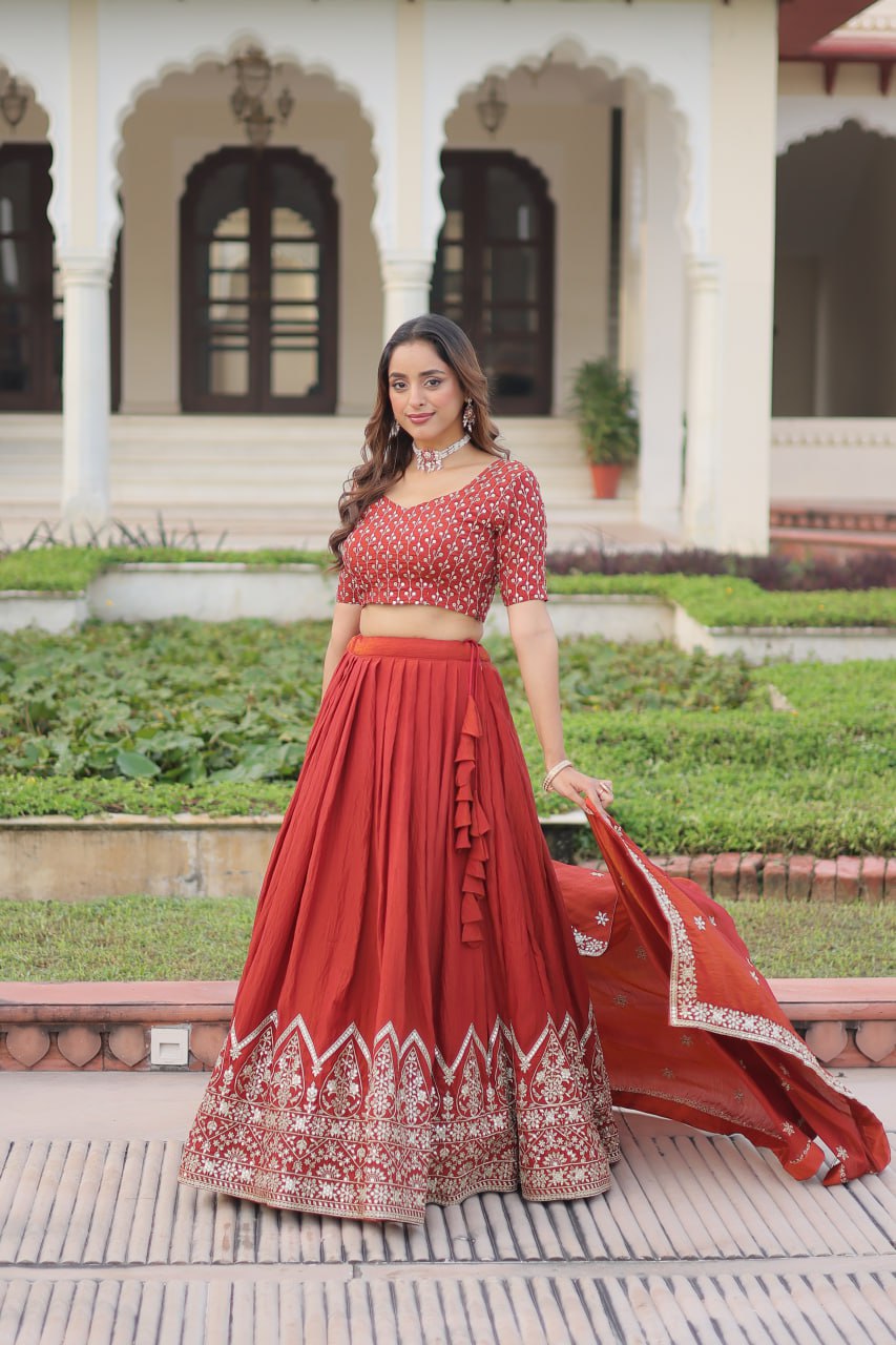 Premium Designer NC Vichitra Silk Lehenga Choli Set