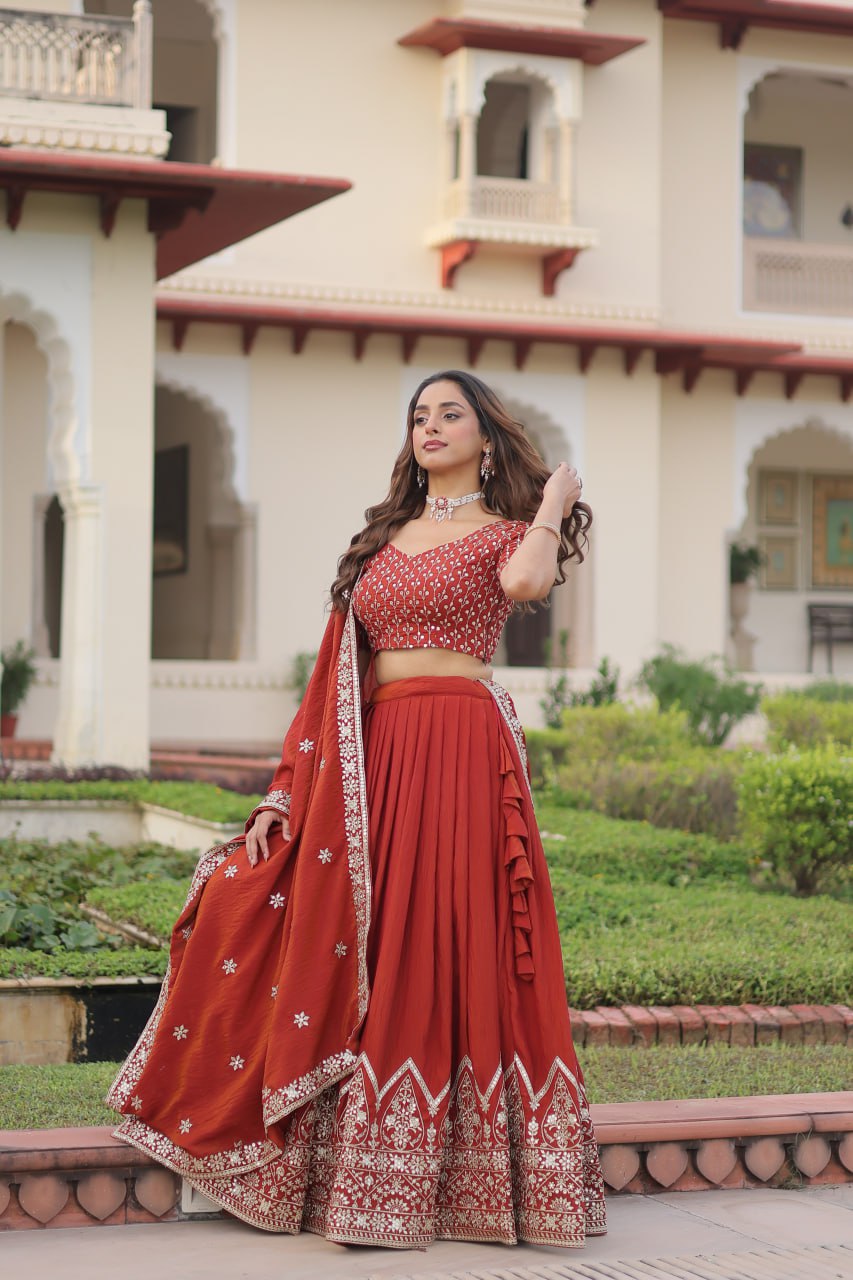 Premium Designer NC Vichitra Silk Lehenga Choli Set