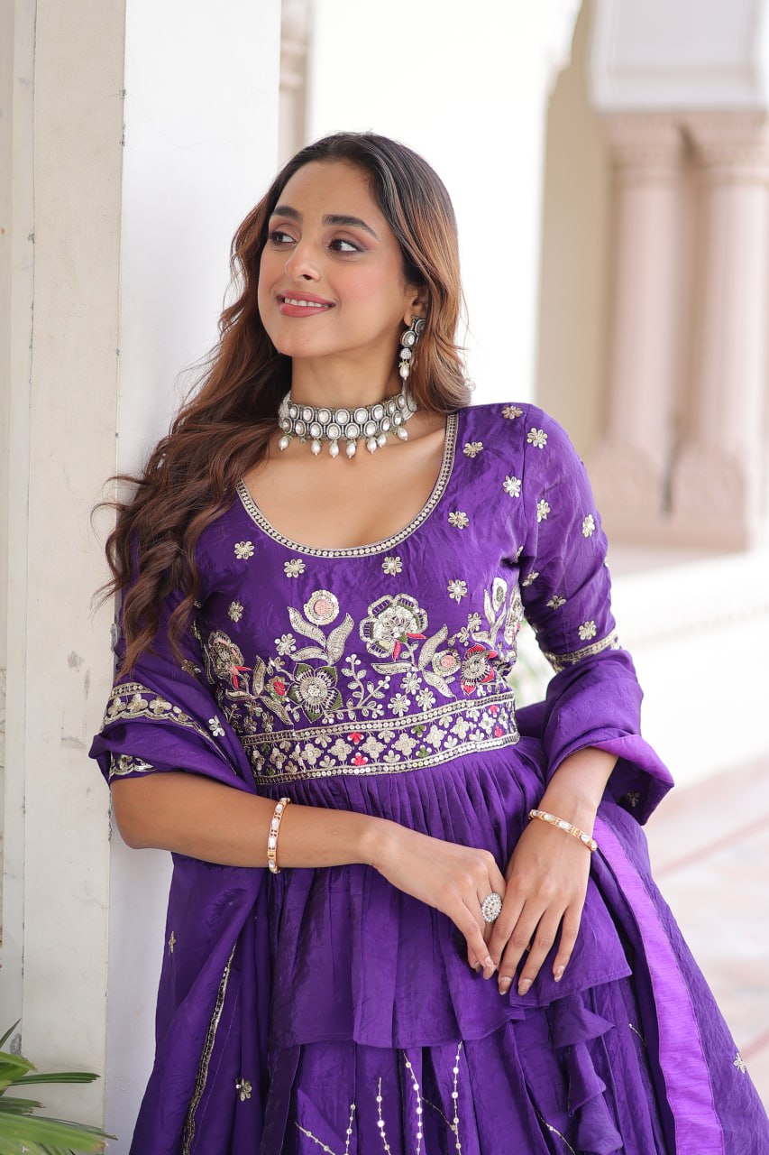 Premium Designer Sequins Embroidered Readymade Lehenga choli Set