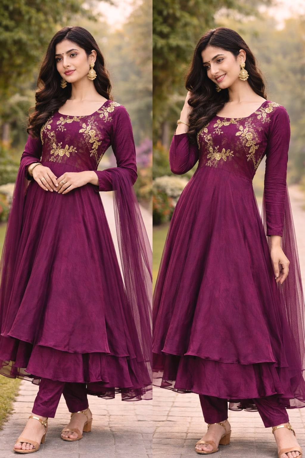 Heavy Designer Party Wear Look Gown-Dupatta and Bottom with Embroidery Sequence Work
