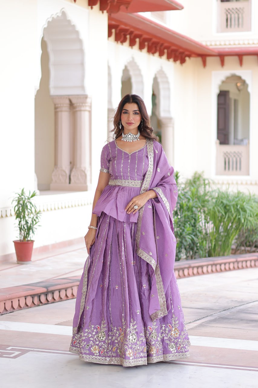 Premium Designer Sequins Embroidered Readymade Lehenga choli Set