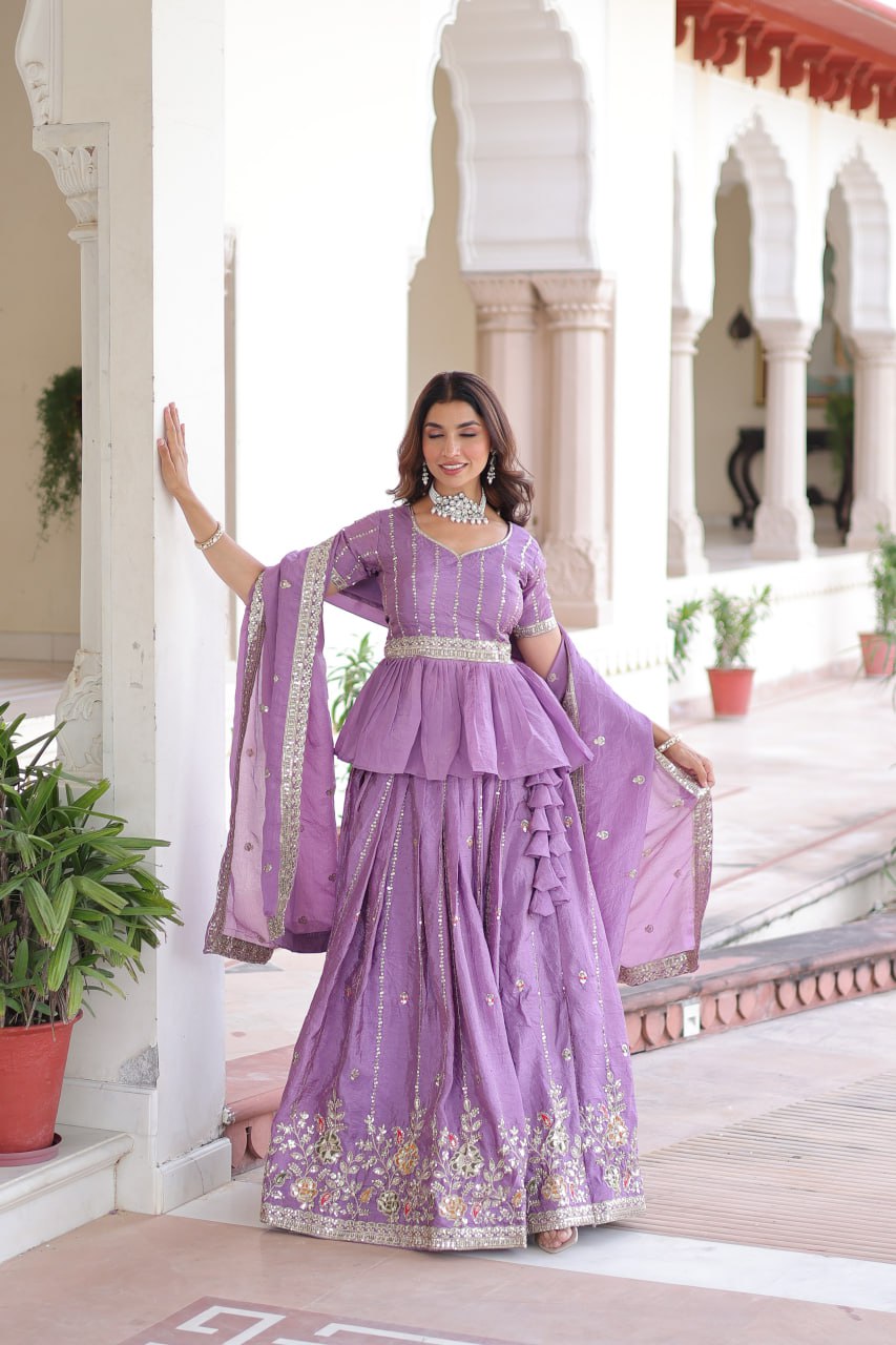 Premium Designer Sequins Embroidered Readymade Lehenga choli Set
