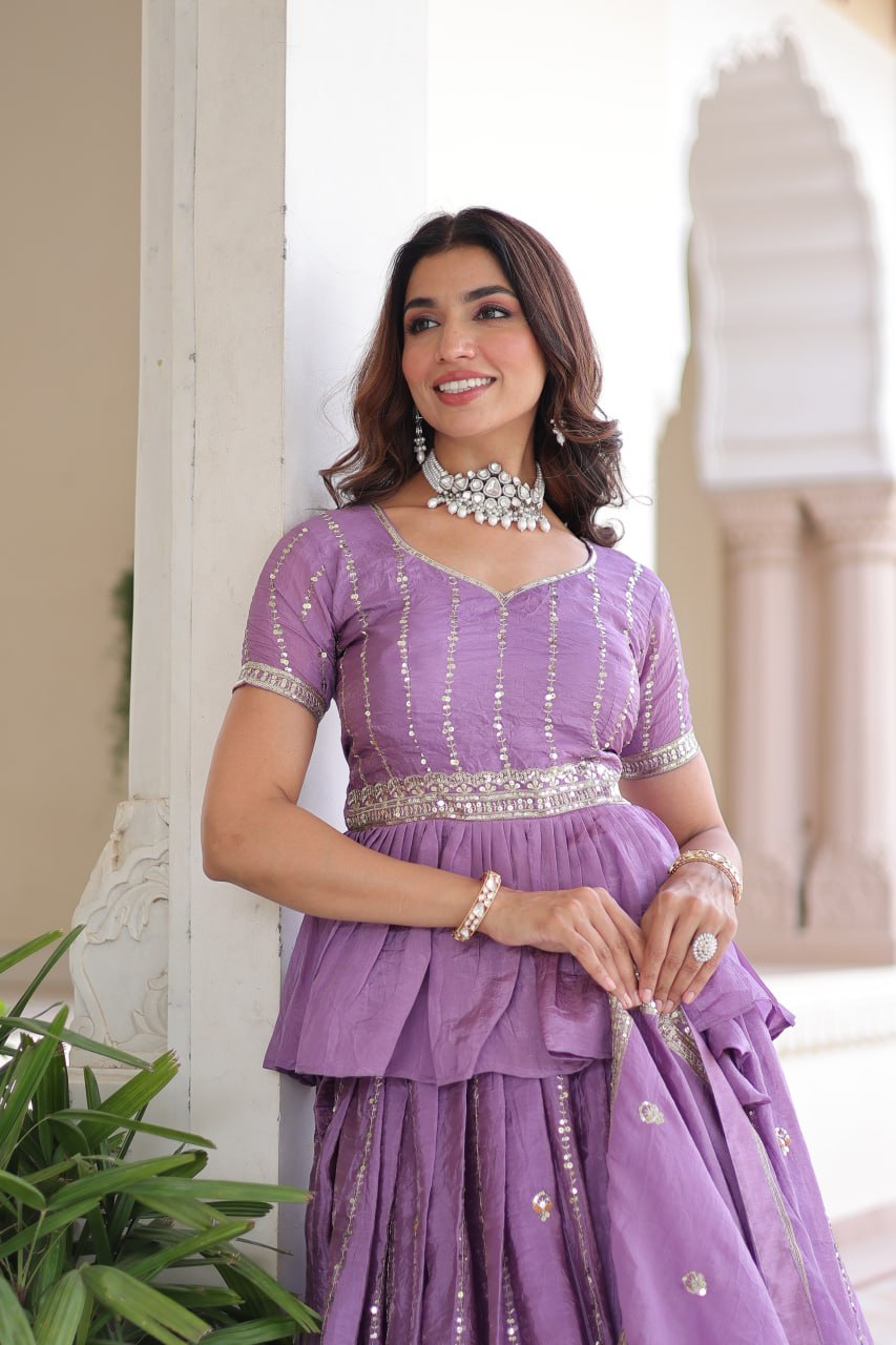 Premium Designer Sequins Embroidered Readymade Lehenga choli Set