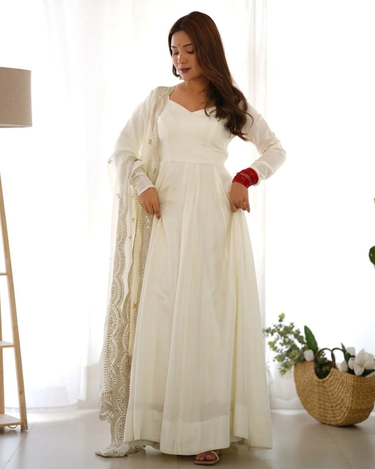 CLASSIC READYMADE  GOWN WITH PANT & DUPATTA SET