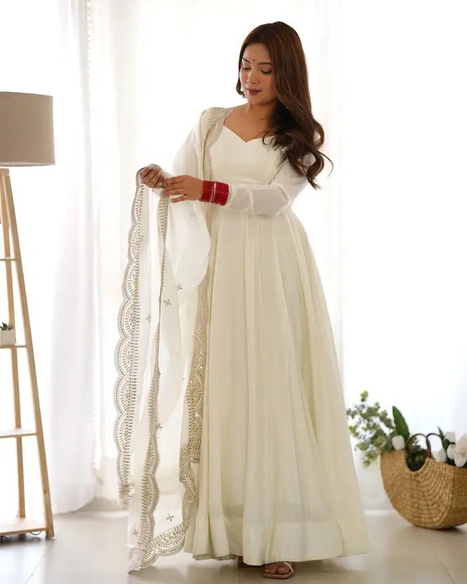 CLASSIC READYMADE  GOWN WITH PANT & DUPATTA SET