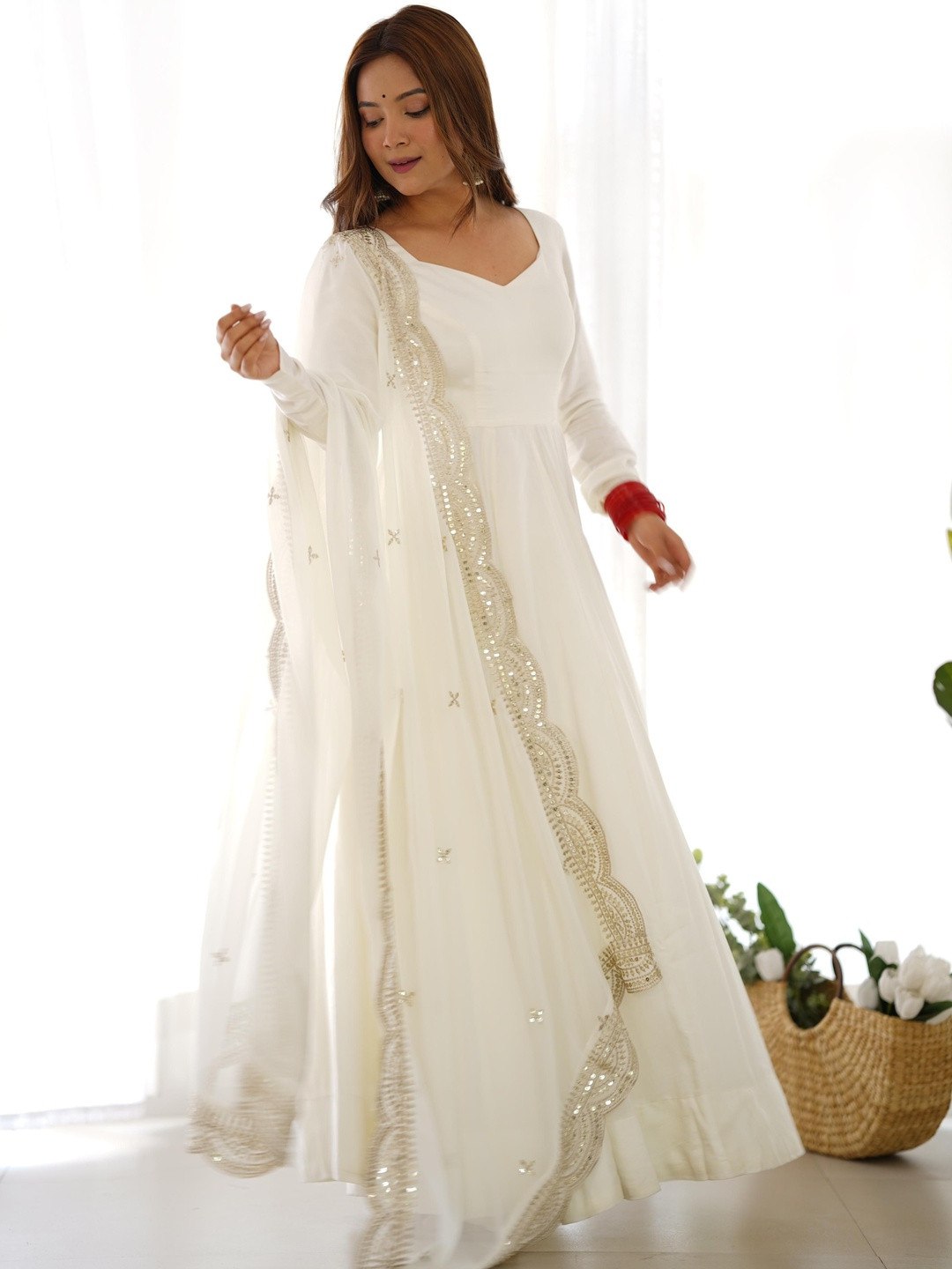 CLASSIC READYMADE  GOWN WITH PANT & DUPATTA SET