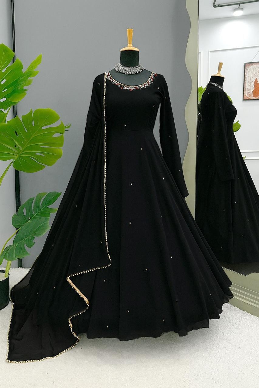 EADYMADE  GOWN WITH PANT & DUPATTA SET