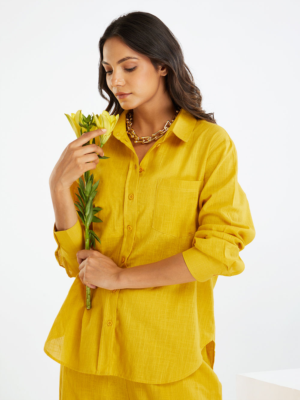 Women Pure Cotton Shirt & Trousers