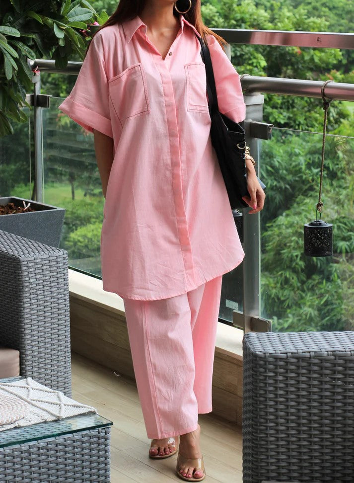Women Cotton Thread Style Two-piece Suit