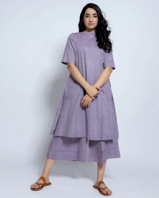 Women Solid Cotton Kurta Set