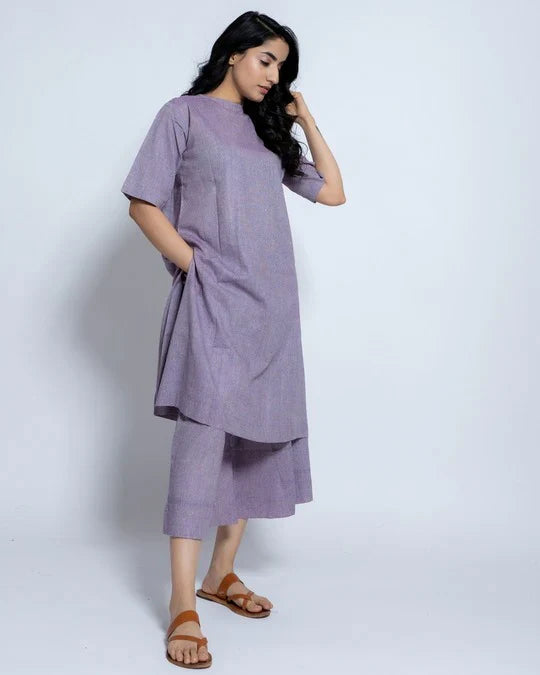 Women Solid Cotton Kurta Set