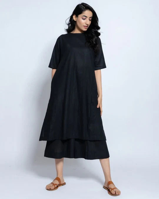 Women Solid Cotton Kurta Set