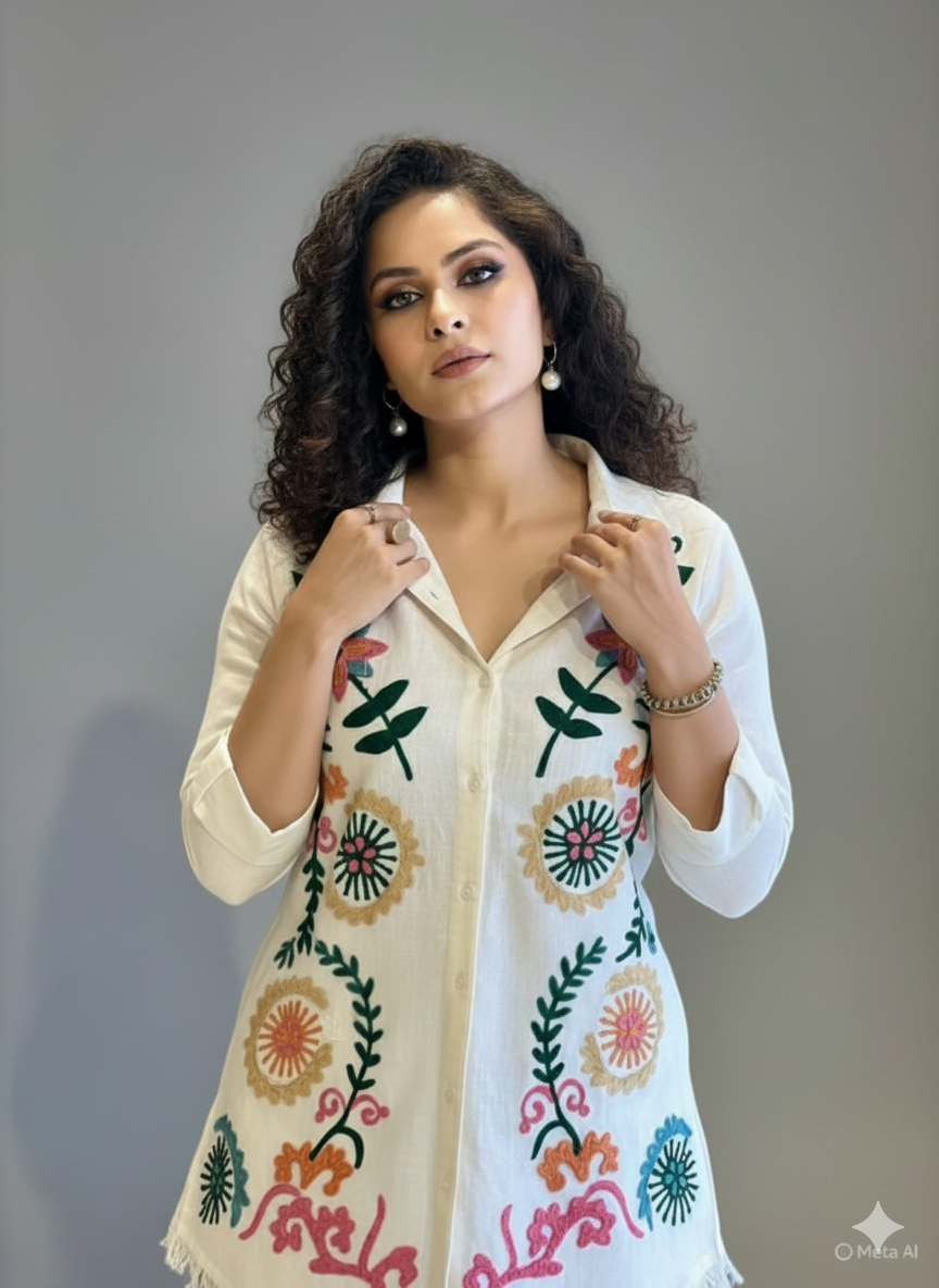 White Embroidery Cotton Cod Set