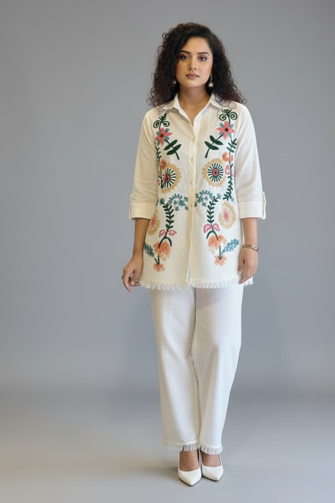White Embroidery Cotton Cod Set