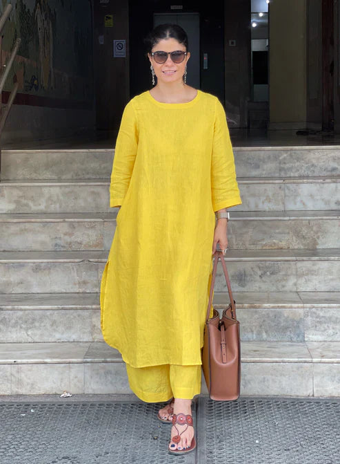 Cotton Plain Kurta Set