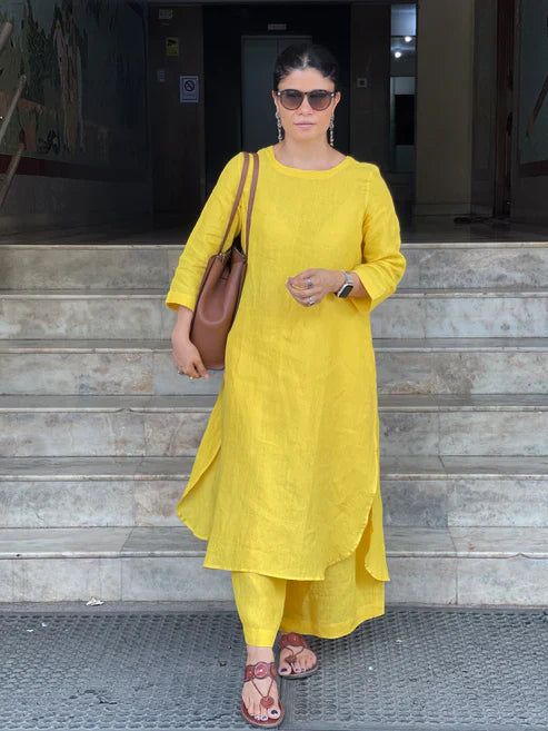 Cotton Plain Kurta Set