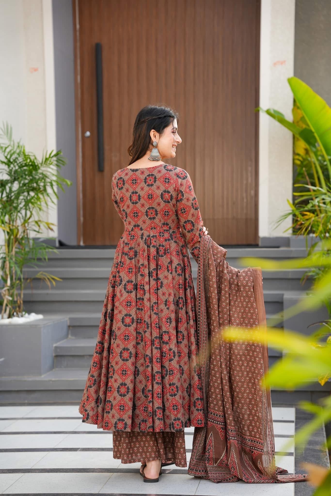 Brown Cotton Suit Set