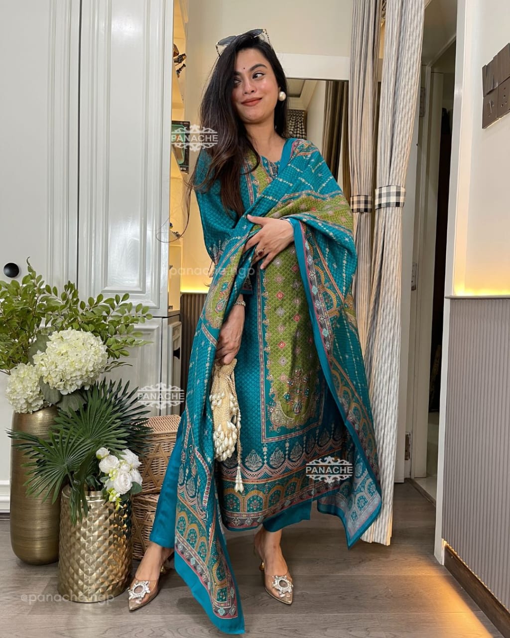 Print in print muslin set