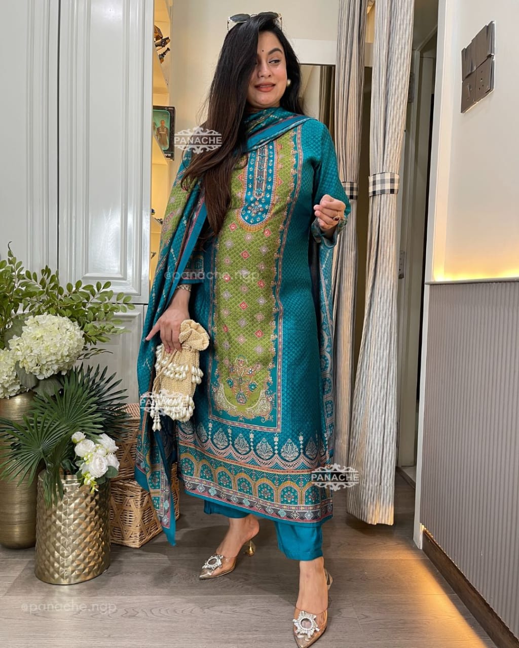 Print in print muslin set