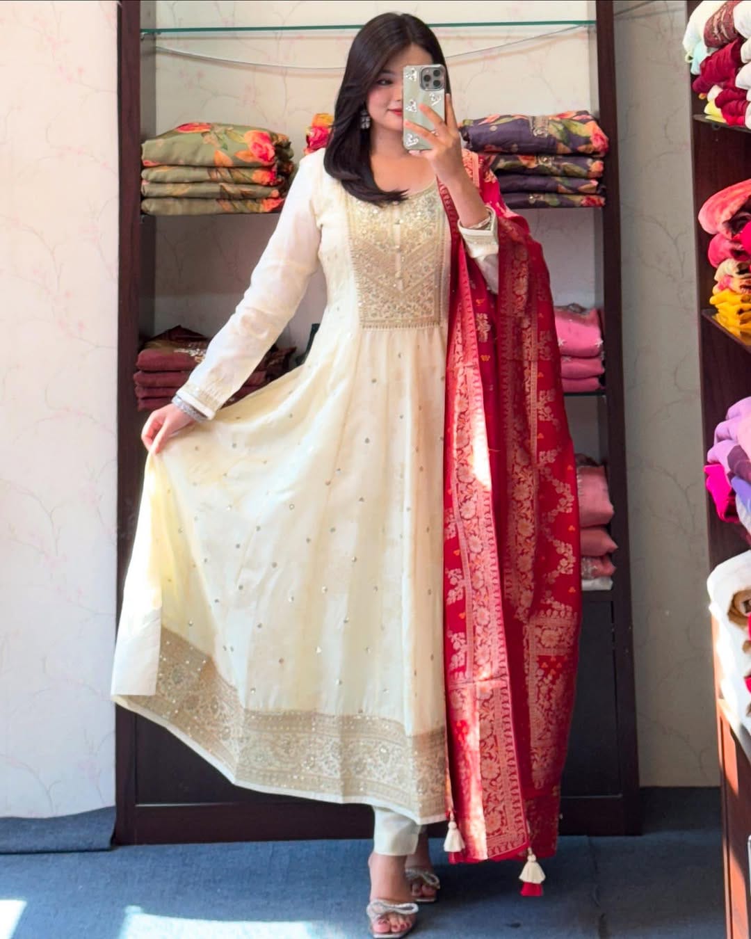 White Flared Suit Set