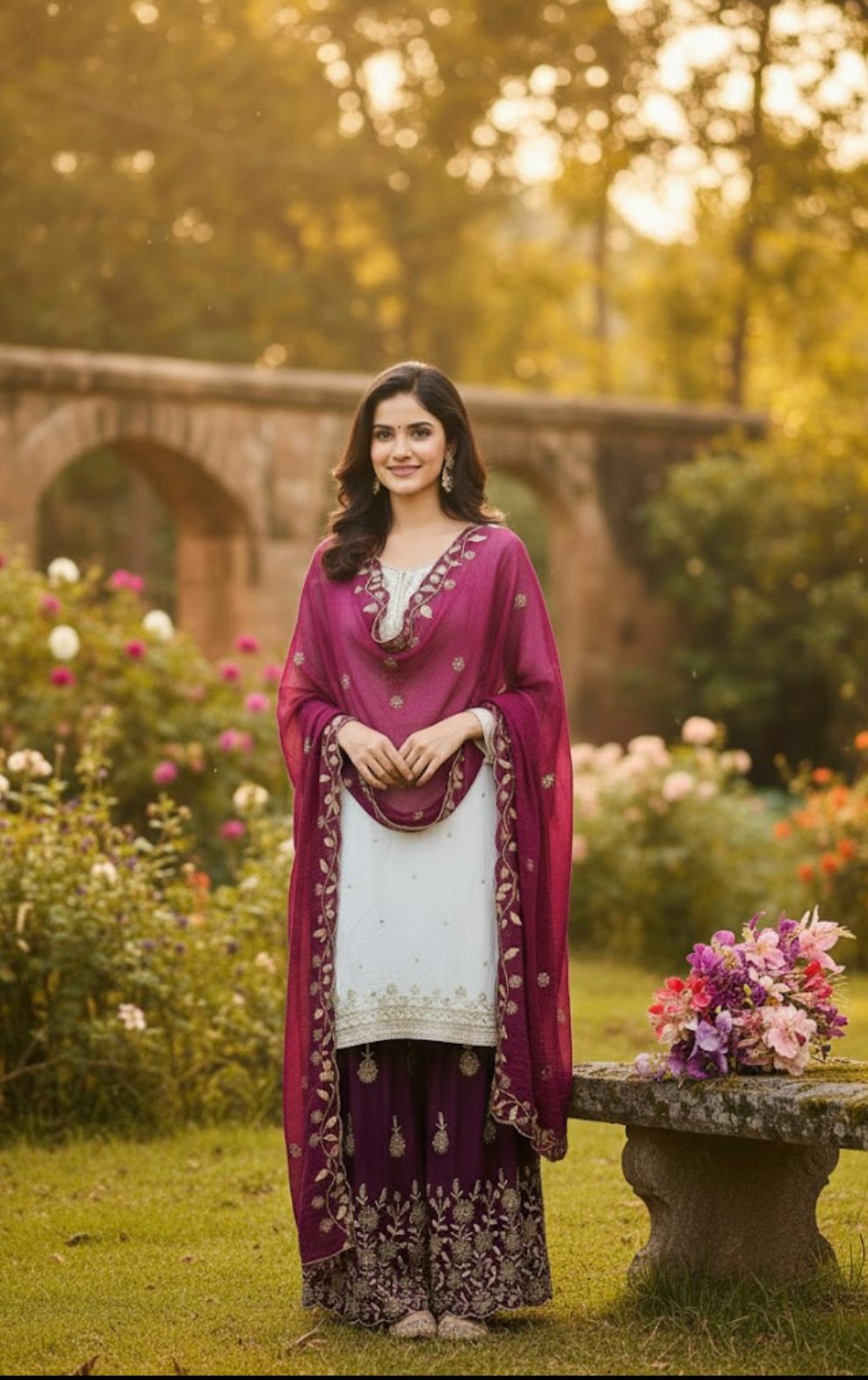 Series New Designer Party Sharara Suit & Dupatta Set