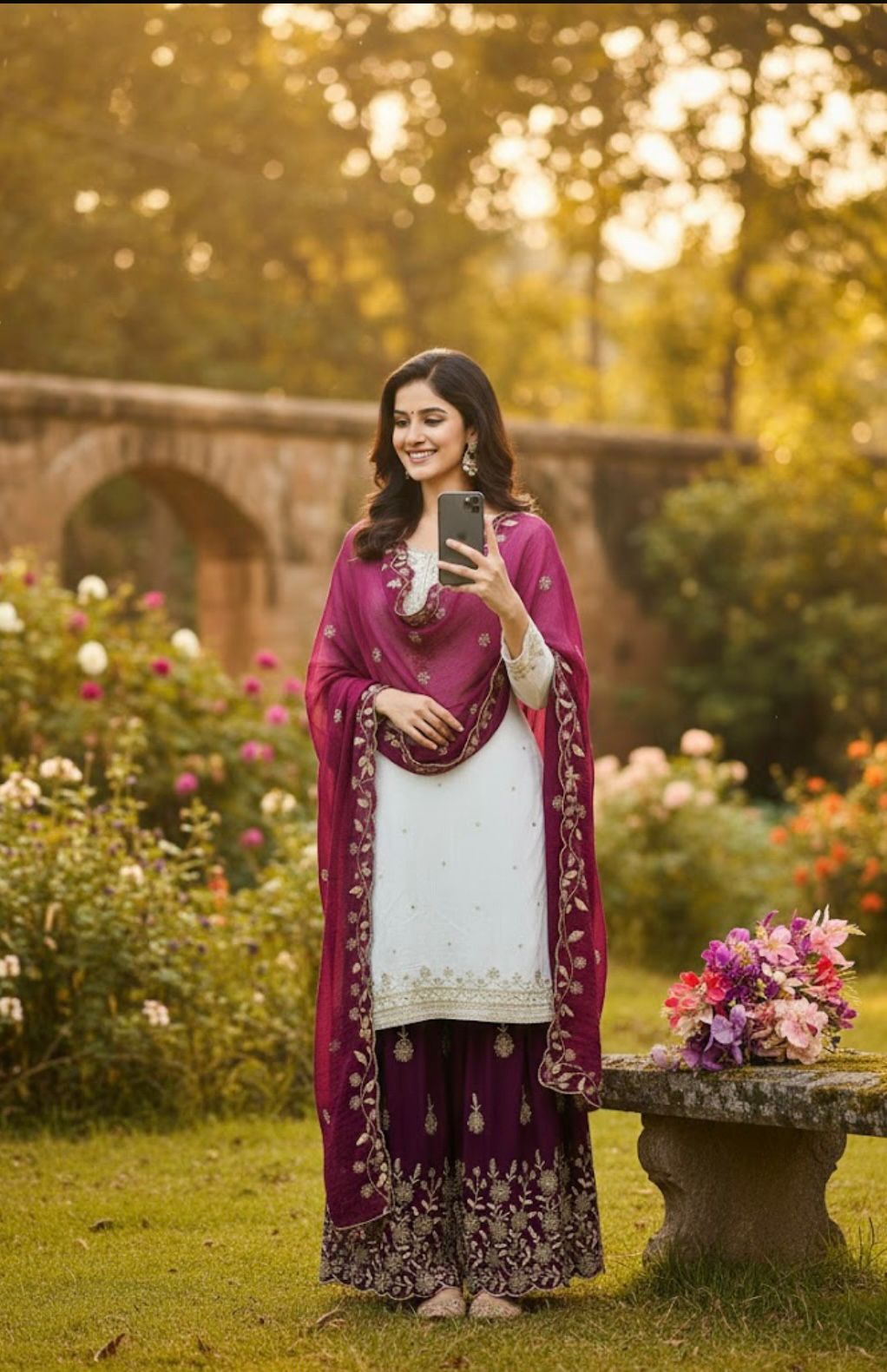 Series New Designer Party Sharara Suit & Dupatta Set