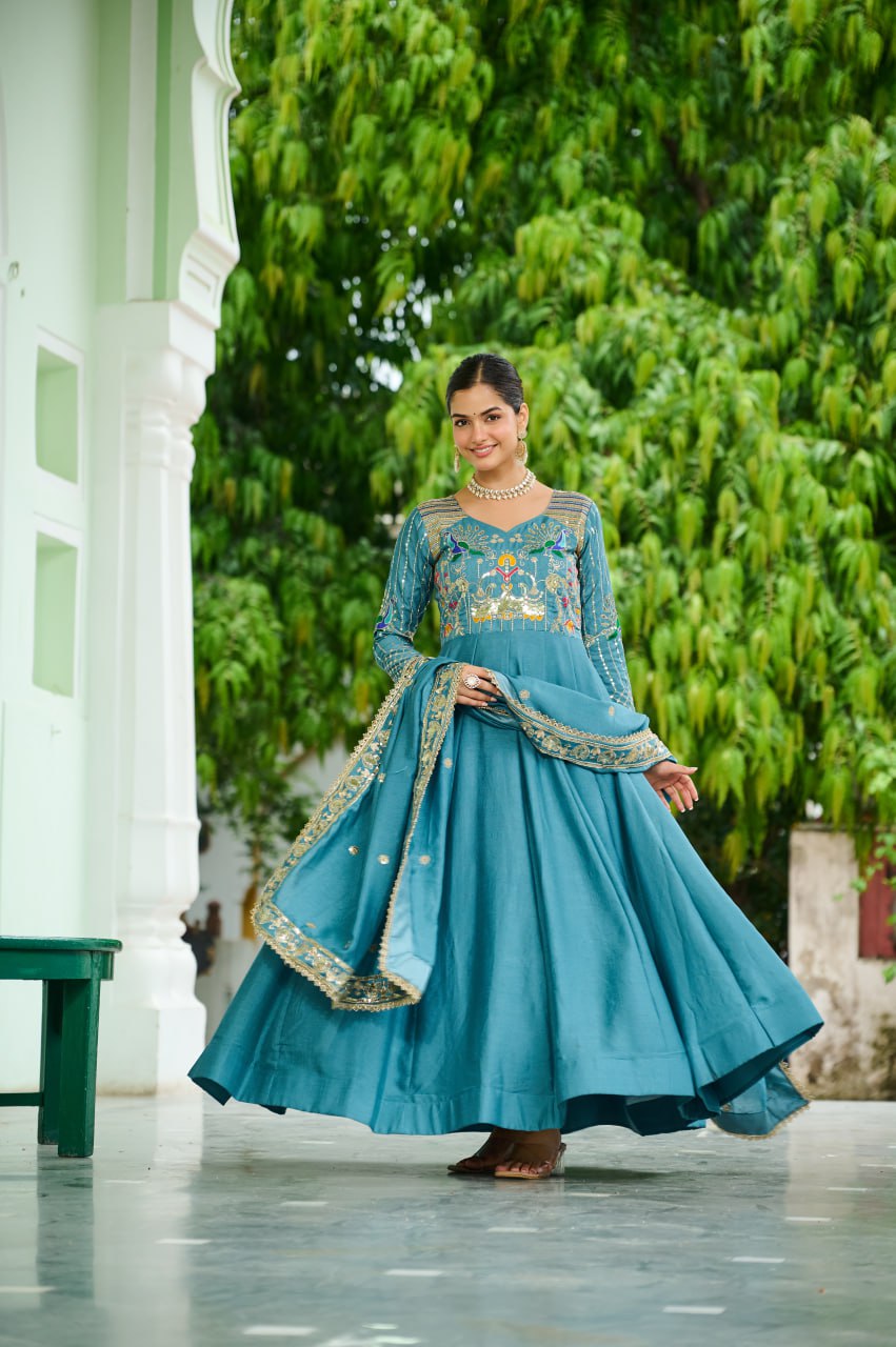 👜 PREMIUM READYMADE  GOWN-DUPATTA SET 👜 🚀