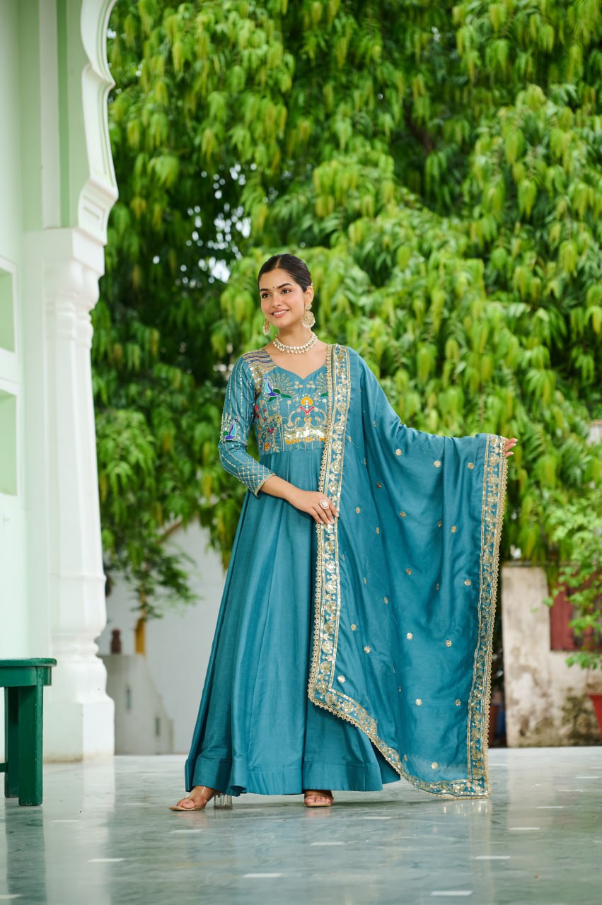 👜 PREMIUM READYMADE  GOWN-DUPATTA SET 👜 🚀