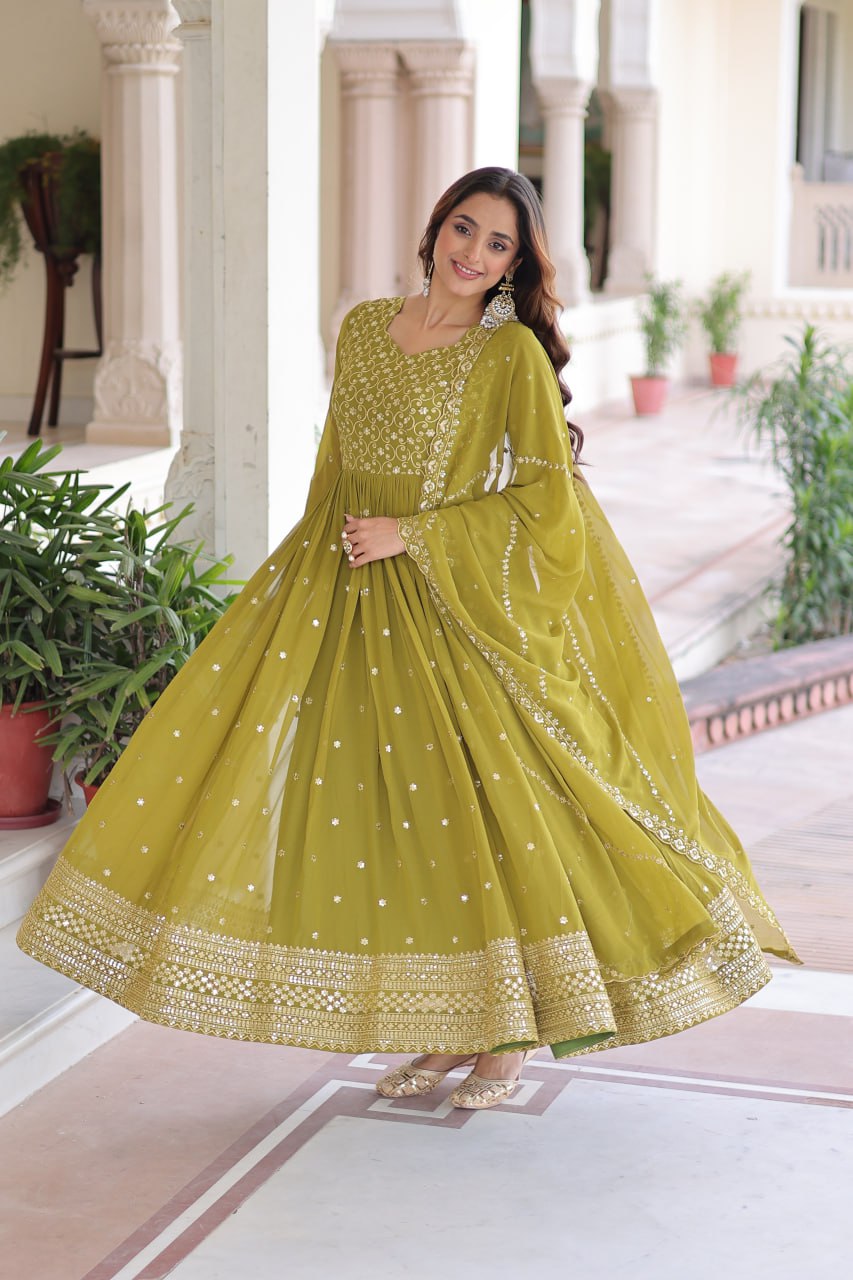 👜 PREMIUM READYMADE  GOWN-DUPATTA SET 👜 🚀