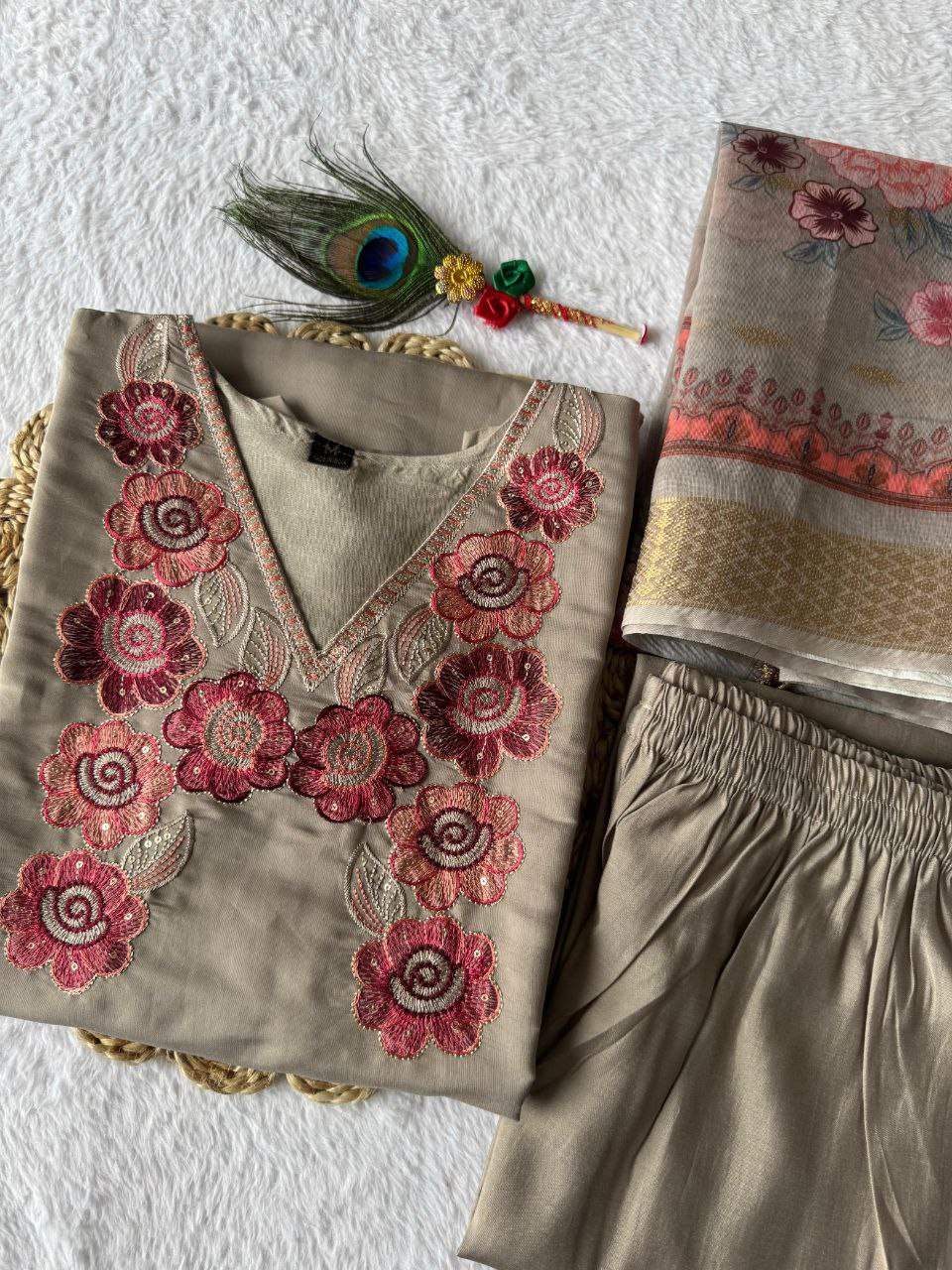 New Designers Kurta Pent Dupatta Set