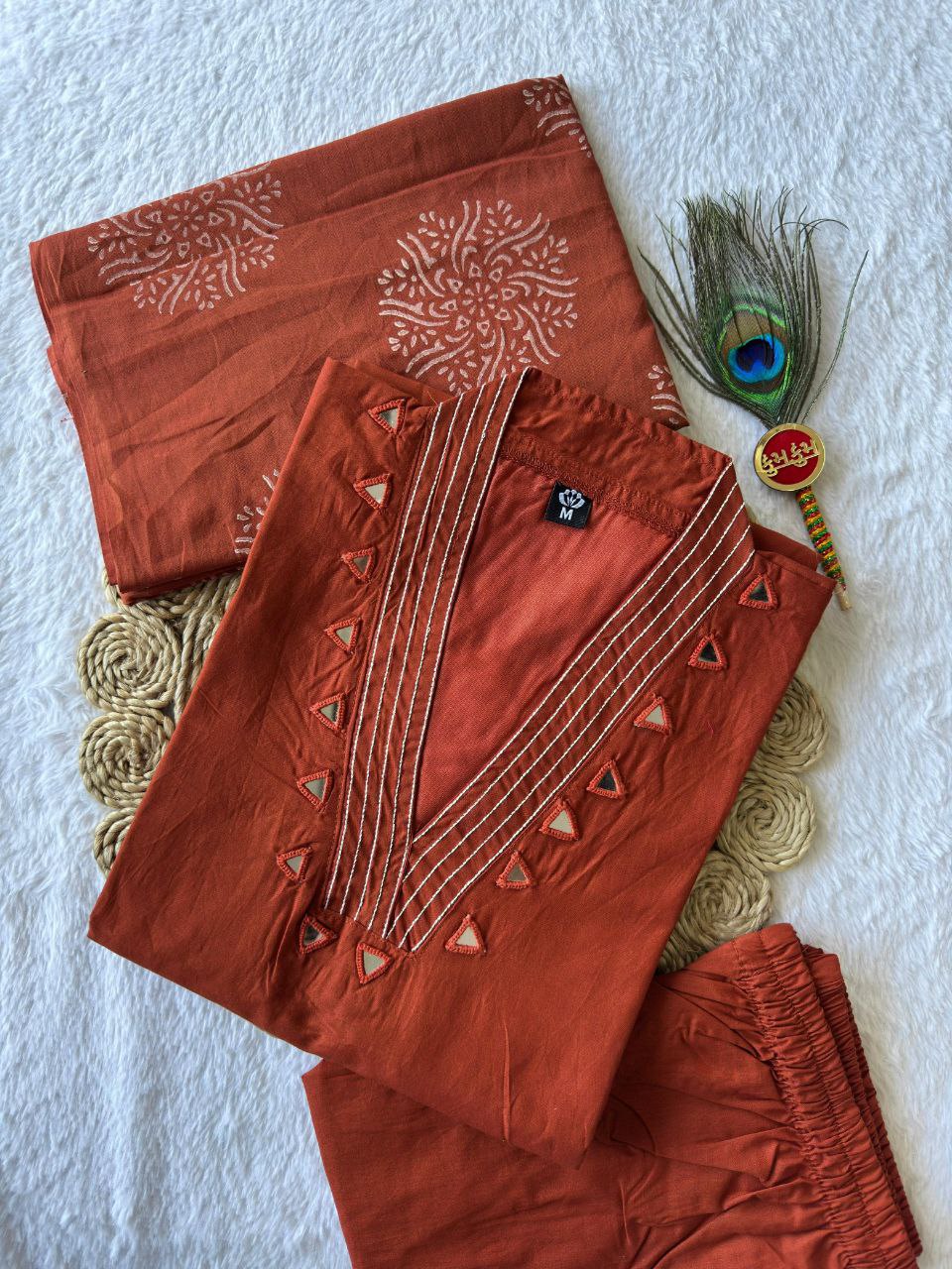 New Designers A-Line Kurti Pent Dupatta Set