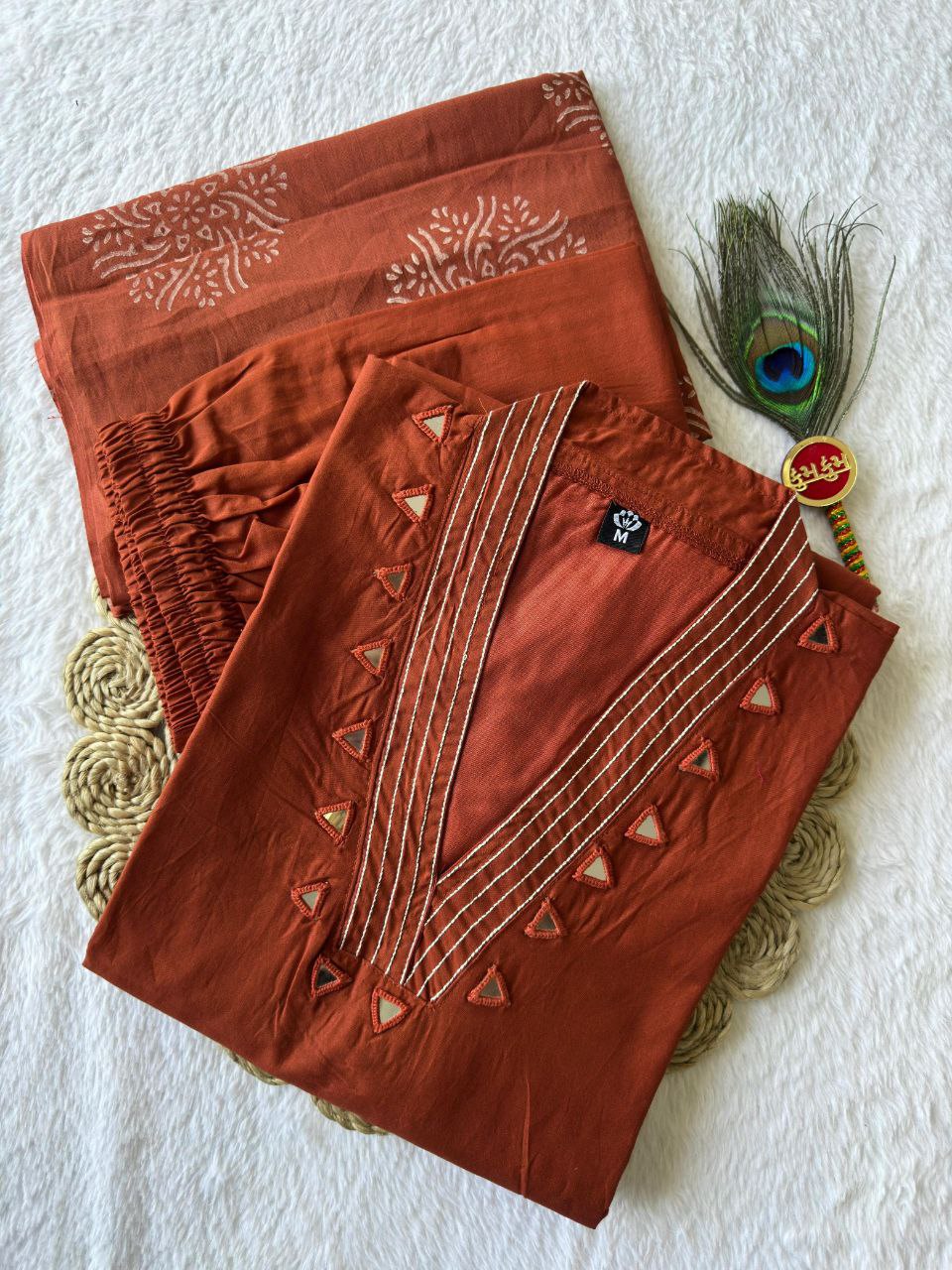 New Designers A-Line Kurti Pent Dupatta Set