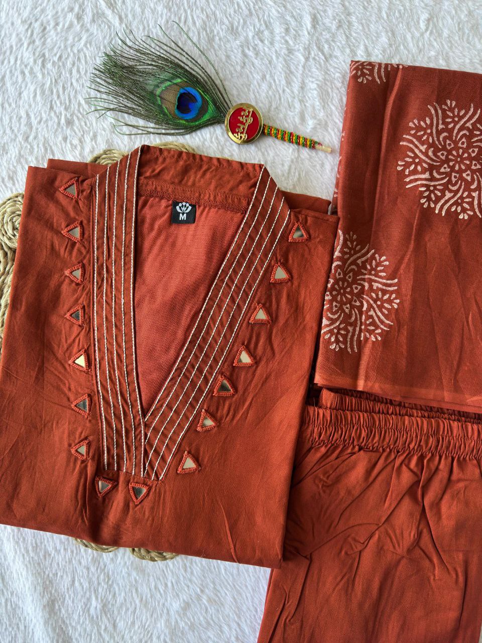 New Designers A-Line Kurti Pent Dupatta Set