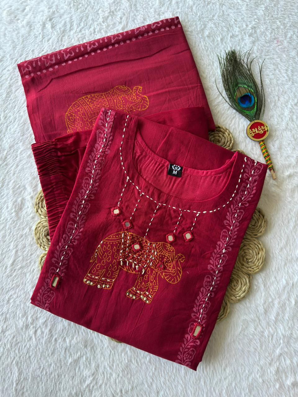 New Designers A-Line Kurti Pent Dupatta Set