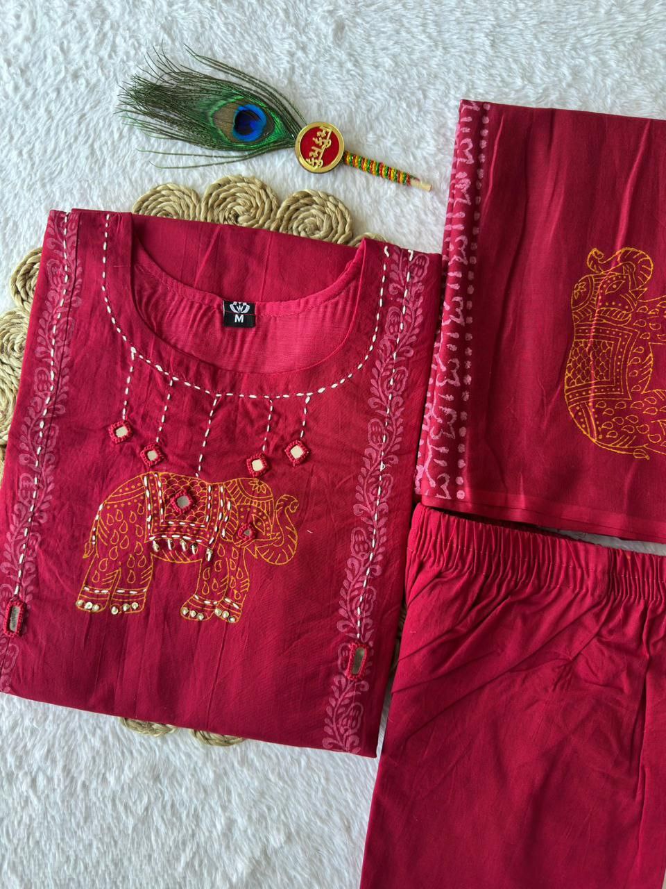 New Designers A-Line Kurti Pent Dupatta Set