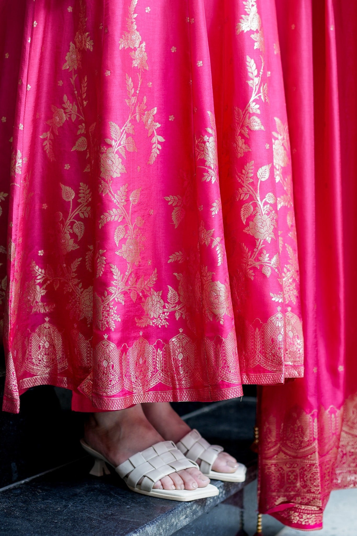 Pink Pure Cotton Silk Suit Set