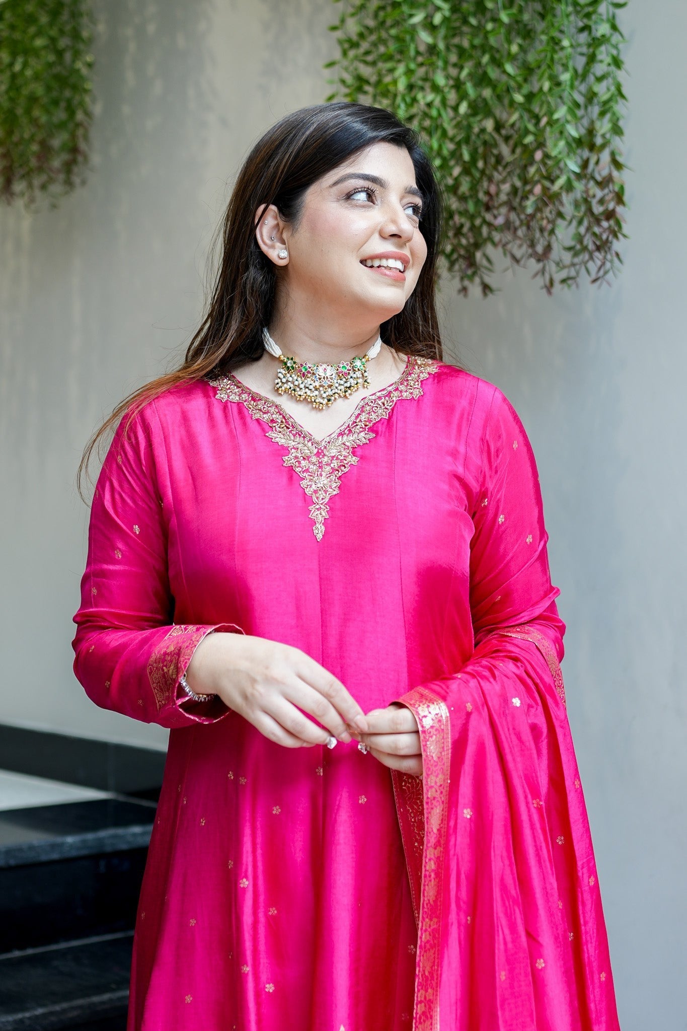 Pink Pure Cotton Silk Suit Set