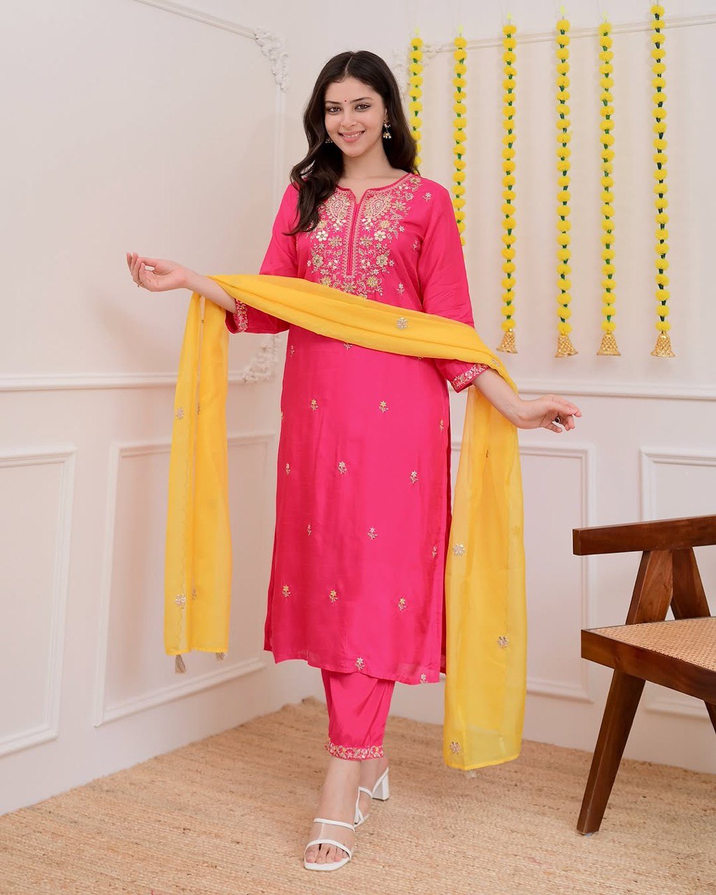 Pink Elegance Kurta Set With Dupaata