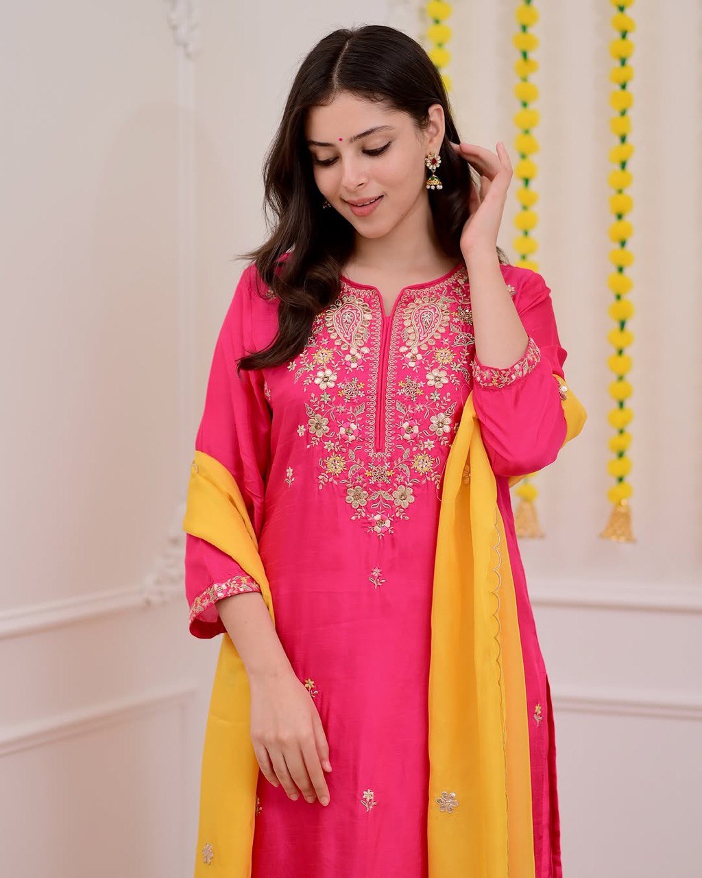 Pink Elegance Kurta Set With Dupaata