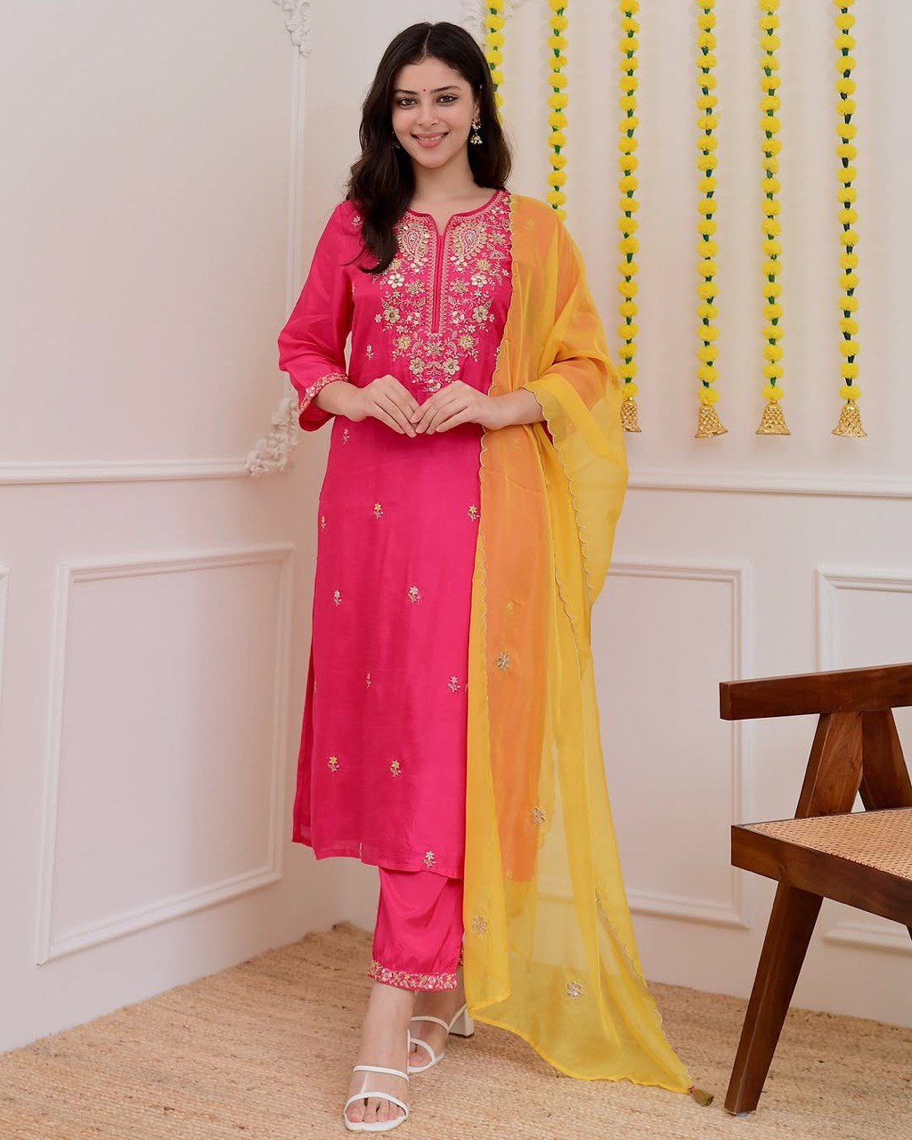 Pink Elegance Kurta Set With Dupaata